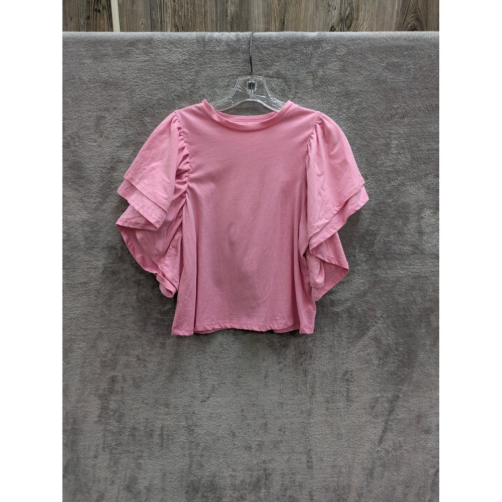 Coquette Ruffle Flutter Sleeve Shirt Women Small Pink Girlhoodcore
Statement Top
